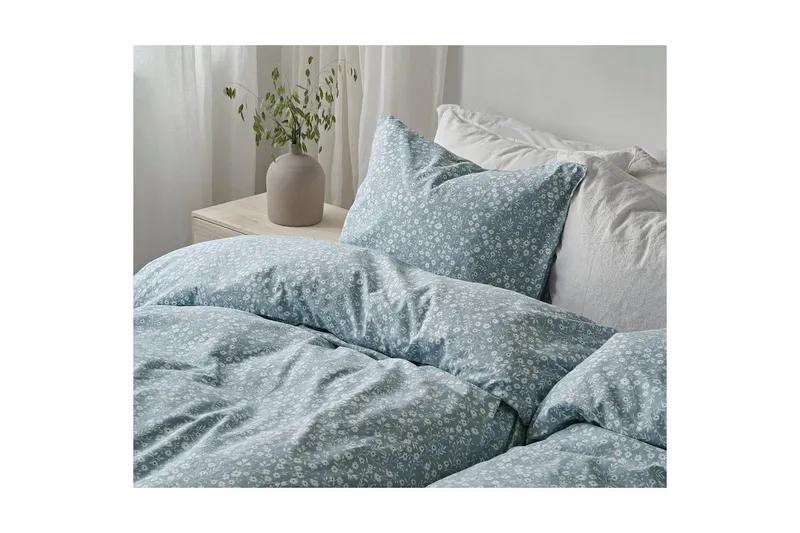 Dynebetræk Enkeltseng 2-Dele Hedda - Blå - Tekstiler - Sengetøj - Sengesæt & dynesæt