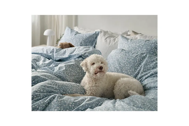 Dynebetræk Enkeltseng 2-Dele Hedda - Blå - Tekstiler - Sengetøj - Sengesæt & dynesæt