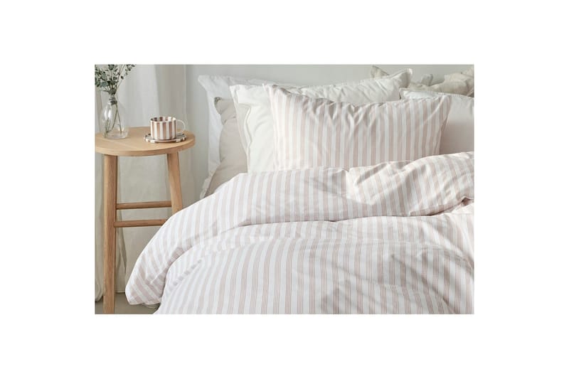 Dynebetræk Enkeltseng 2-Dele Mirjam - Rosa - Tekstiler - Sengetøj - Sengesæt & dynesæt