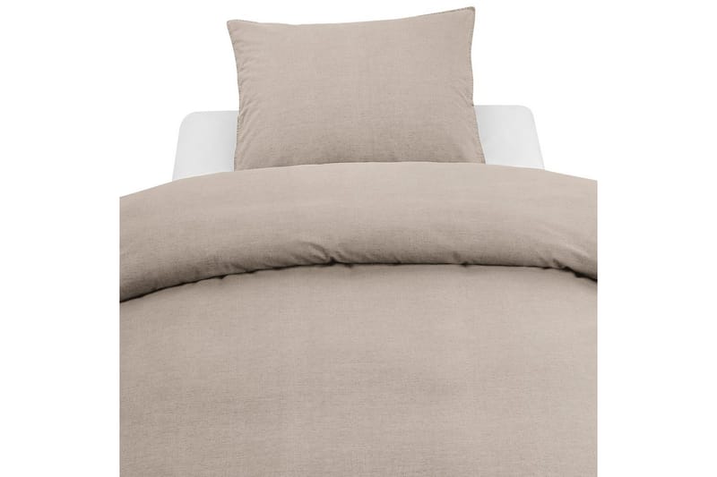 Dynebetræk Enkeltseng 2-Dele Vasket, Brun