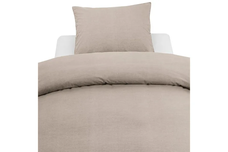 Dynebetræk Enkeltseng 2-Dele Vasket, Brun