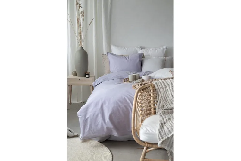 Dynebetræk Enkeltseng 2-Dele Vasket - Lilla - Tekstiler - Sengetøj - Sengesæt & dynesæt