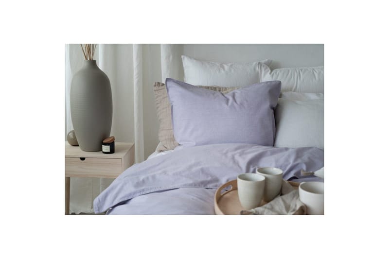 Dynebetræk Enkeltseng 2-Dele Vasket - Lilla - Tekstiler - Sengetøj - Sengesæt & dynesæt