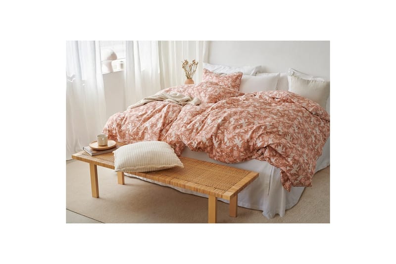 Dynebetræk Enkeltseng 2-Dele Pomegranate - Fersken - Tekstiler - Sengetøj - Dyne