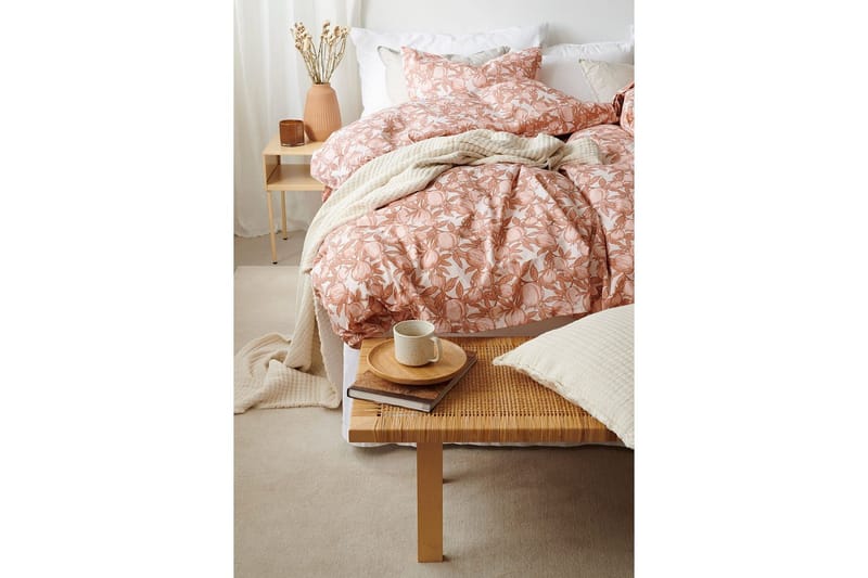 Dynebetræk Enkeltseng 2-Dele Pomegranate - Fersken - Tekstiler - Sengetøj - Dyne