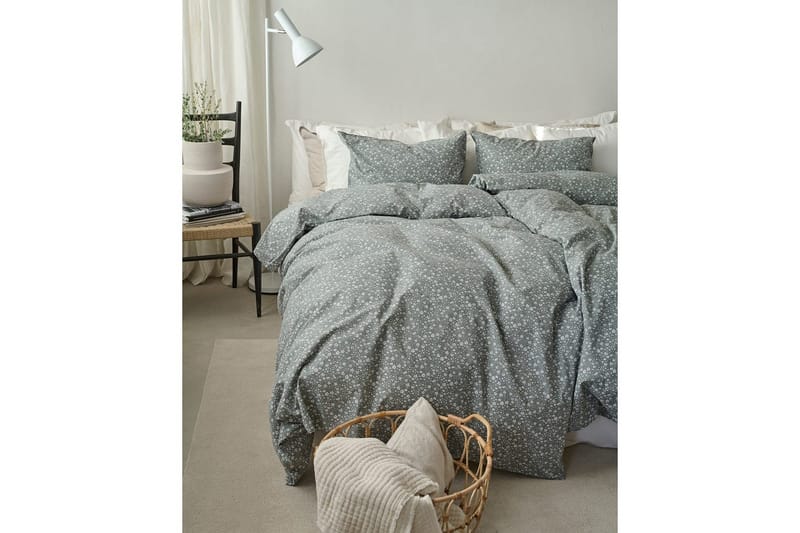 Dynebetræk Enkeltseng 2-Delers Rita Flower Grøn - Tekstiler - Sengetøj - Sengesæt & dynesæt