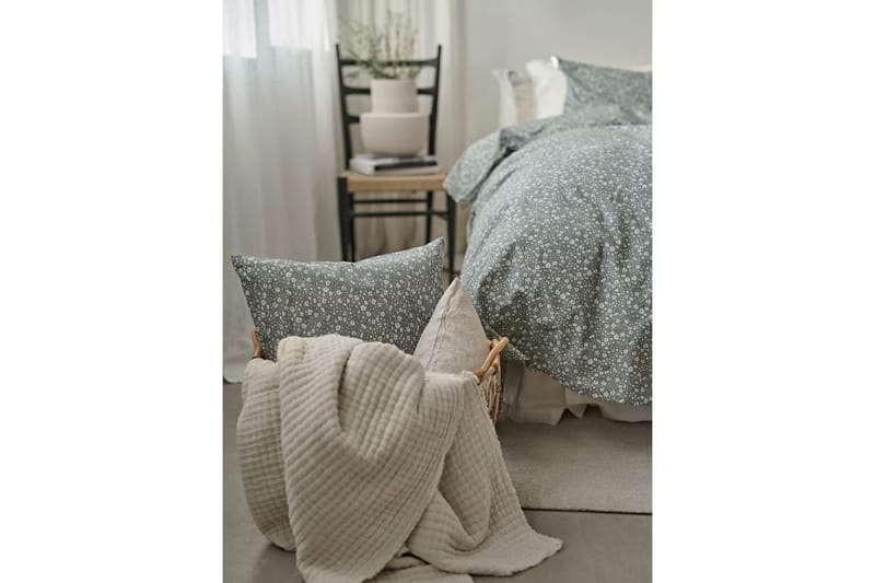 Dynebetræk Enkeltseng 2-Delers Rita Flower Grøn - Tekstiler - Sengetøj - Sengesæt & dynesæt