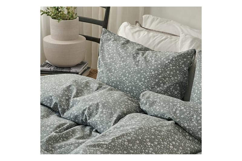 Dynebetræk Enkeltseng 2-Delers Rita Flower Grøn - Tekstiler - Sengetøj - Sengesæt & dynesæt