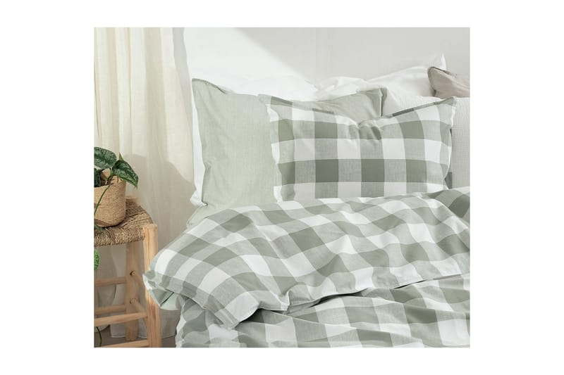 Dynebetræk Enkeltseng 2-Delers Ruta Grøn - Tekstiler - Sengetøj - Sengesæt & dynesæt