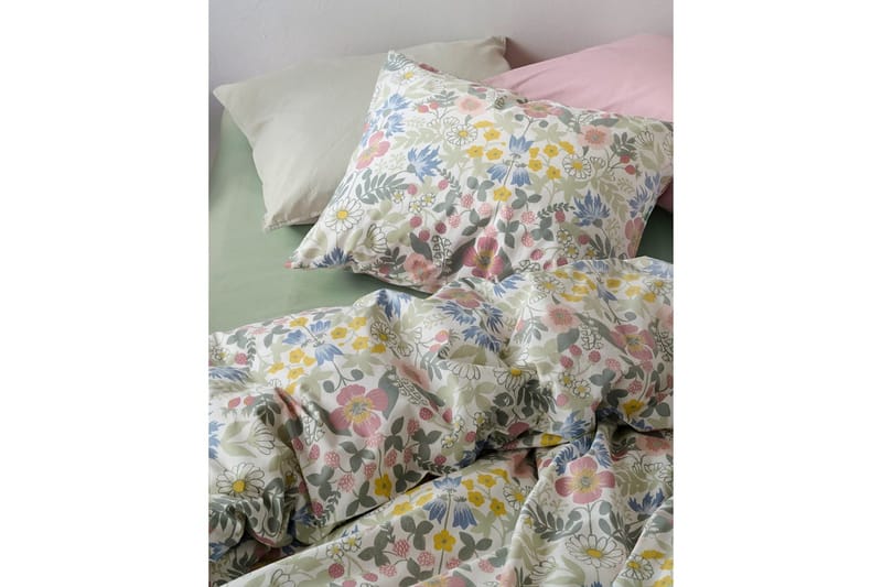 Dynebetræk Enkeltseng 2-Delers Sommerblomster Multi - Tekstiler - Sengetøj - Dyne