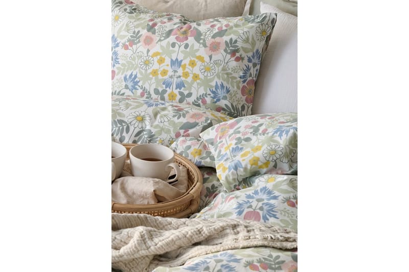 Dynebetræk Enkeltseng 2-Delers Sommerblomster Multi - Tekstiler - Sengetøj - Dyne