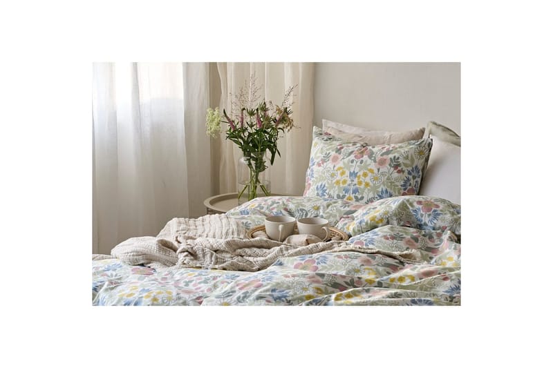 Dynebetræk Enkeltseng 2-Delers Sommerblomster Multi - Tekstiler - Sengetøj - Sengesæt & dynesæt