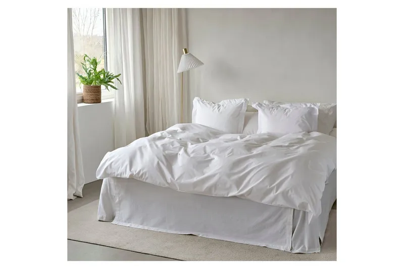 Dynebetræk Enkeltseng 2-dels Egyptisk Bomuld Hvid - Tekstiler - Sengetøj - Sengesæt & dynesæt