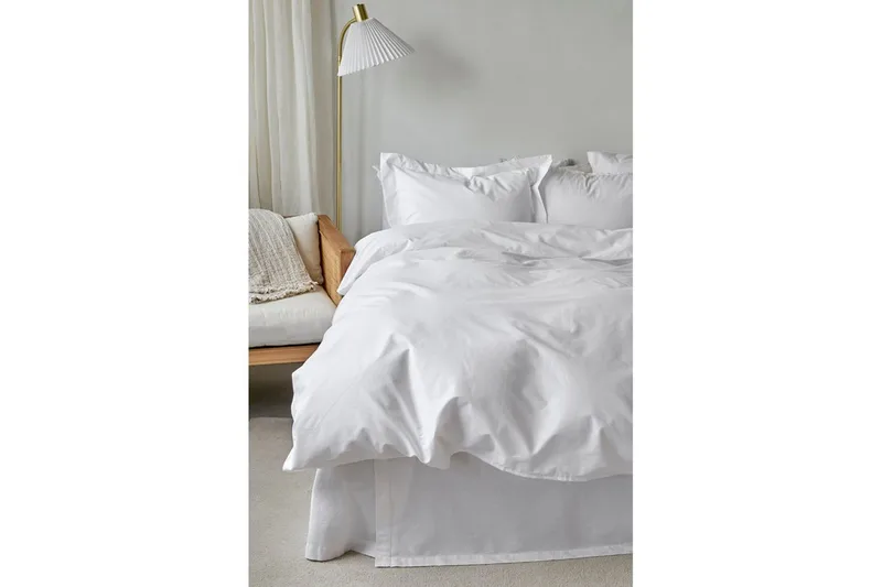 Dynebetræk Enkeltseng 2-dels Egyptisk Bomuld Hvid - Tekstiler - Sengetøj - Sengesæt & dynesæt