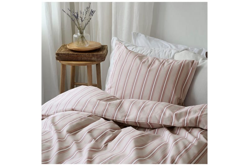 Dynebetræk Enkeltseng 2-dels Sunnan Rand - Rosa - Tekstiler - Sengetøj - Sengesæt & dynesæt