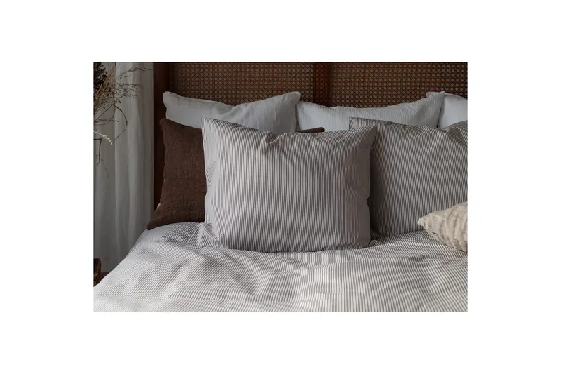 Dynebetræk Enkeltseng 2-dels Thelma Stripe - Brun - Tekstiler - Sengetøj - Sengesæt & dynesæt