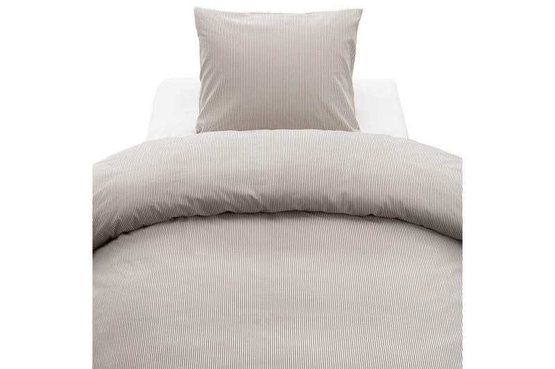 Dynebetræk Enkeltseng 2-dels Thelma Stripe - Brun - Tekstiler - Sengetøj - Sengesæt & dynesæt