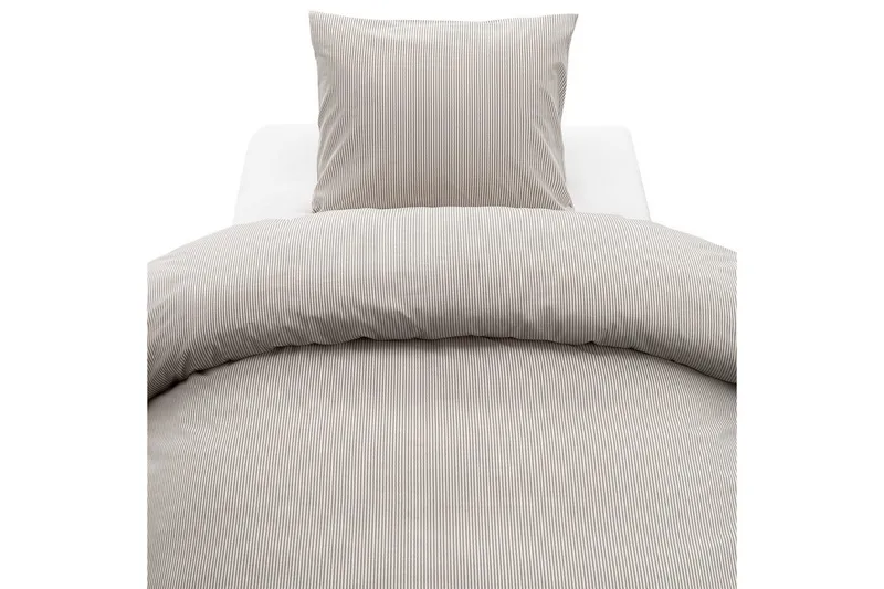 Dynebetræk Enkeltseng 2-dels Thelma Stripe - Brun - Tekstiler - Sengetøj - Sengesæt & dynesæt