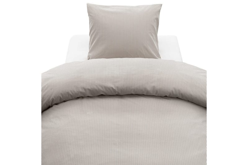Dynebetræk Enkeltseng 2-dels Thelma Stripe - Brun - Tekstiler - Sengetøj - Sengesæt & dynesæt
