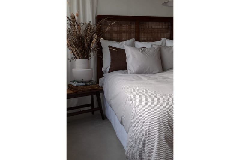 Dynebetræk Enkeltseng 2-dels Thelma Stripe - Brun - Tekstiler - Sengetøj - Sengesæt & dynesæt