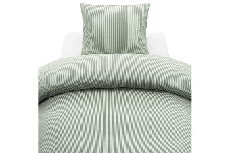 Dynebetræk Enkeltseng 2-dels Thelma Stripe - Grøn - Tekstiler - Sengetøj - Sengesæt & dynesæt