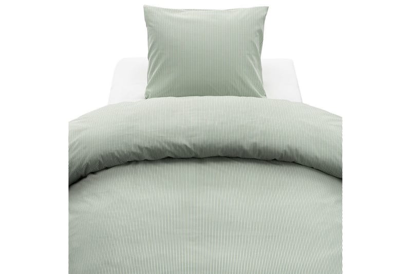 Dynebetræk Enkeltseng 2-dels Thelma Stripe - Grøn - Tekstiler - Sengetøj - Sengesæt & dynesæt