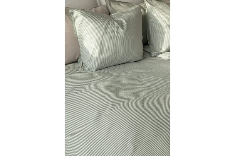 Dynebetræk Enkeltseng 2-dels Thelma Stripe - Grøn - Tekstiler - Sengetøj - Sengesæt & dynesæt