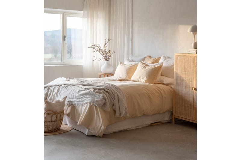 Dynebetræk Enkeltseng 2-dels Thelma Stripe - Gul - Tekstiler - Sengetøj - Sengesæt & dynesæt