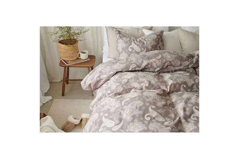 Dynebetræk Enkeltseng 2-dels Tilly Sand - Tekstiler - Sengetøj - Sengesæt & dynesæt