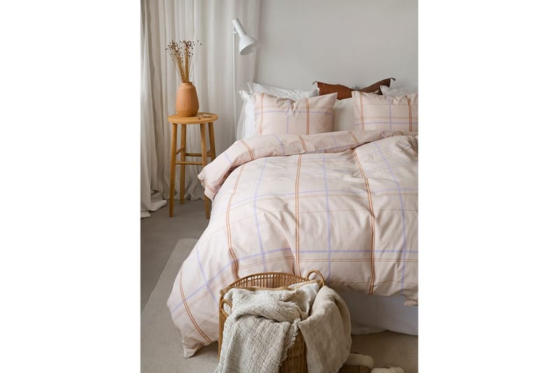 Dynebetræk Enkeltseng 2-dels Tyra Ruta - Lilla - Tekstiler - Sengetøj - Sengesæt & dynesæt