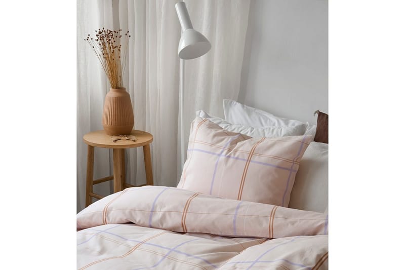 Dynebetræk Enkeltseng 2-dels Tyra Ruta - Lilla - Tekstiler - Sengetøj - Sengesæt & dynesæt