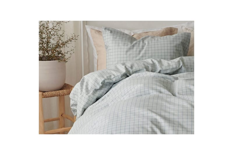 Dynebetræk Enkeltseng 2-delt Birger Flannel - Grøn - Tekstiler - Sengetøj - Sengesæt & dynesæt