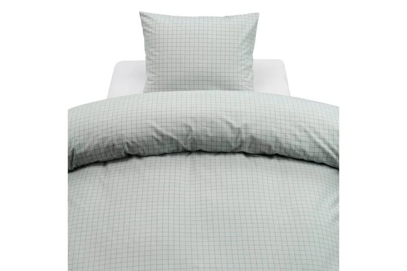 Dynebetræk Enkeltseng 2-delt Birger Flannel - Grøn - Tekstiler - Sengetøj - Dyne