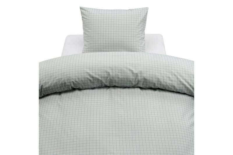 Dynebetræk Enkeltseng 2-delt Birger Flannel - Grøn - Tekstiler - Sengetøj - Sengesæt & dynesæt