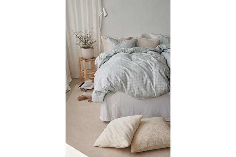 Dynebetræk Enkeltseng 2-delt Birger Flannel - Grøn - Tekstiler - Sengetøj - Sengesæt & dynesæt