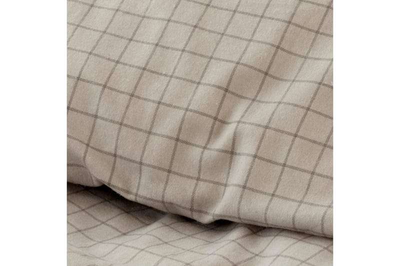 Dynebetræk Enkeltseng 2-delt Birger Flannel - Greige - Tekstiler - Sengetøj - Dyne