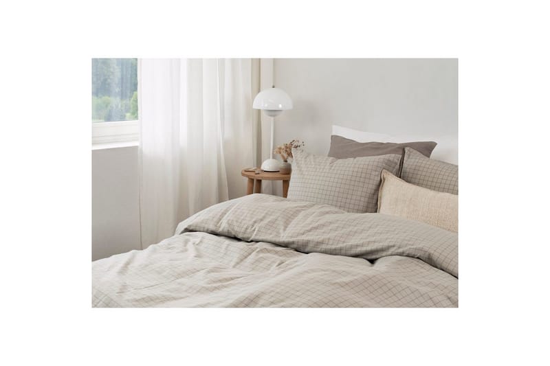 Dynebetræk Enkeltseng 2-delt Birger Flannel - Greige - Tekstiler - Sengetøj - Dyne