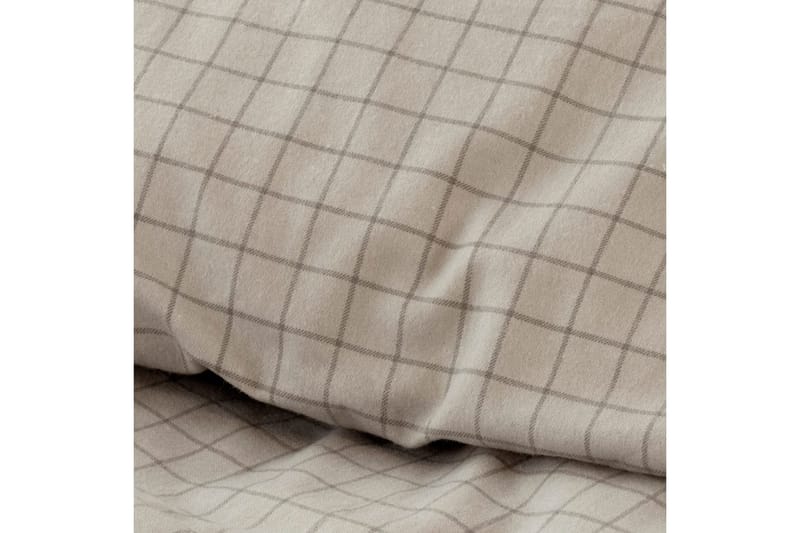 Dynebetræk Enkeltseng 2-delt Birger Flannel - Greige - Tekstiler - Sengetøj - Dyne