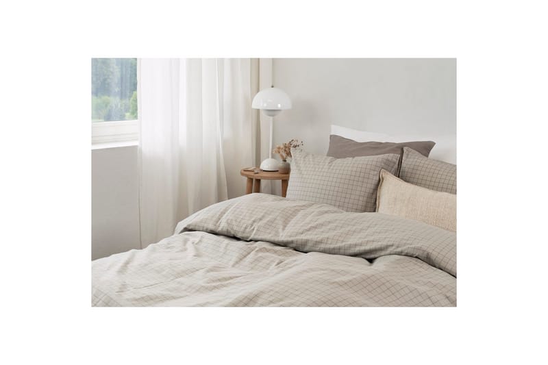 Dynebetræk Enkeltseng 2-delt Birger Flannel - Greige - Tekstiler - Sengetøj - Dyne