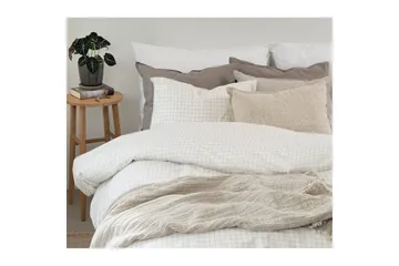 Dynebetræk Enkeltseng 2-delt Birger Flannel - Offwhite - Tekstiler - Sengetøj - Sengesæt & dynesæt