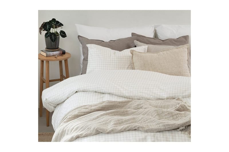 Dynebetræk Enkeltseng 2-delt Birger Flannel - Offwhite - Tekstiler - Sengetøj - Sengesæt & dynesæt