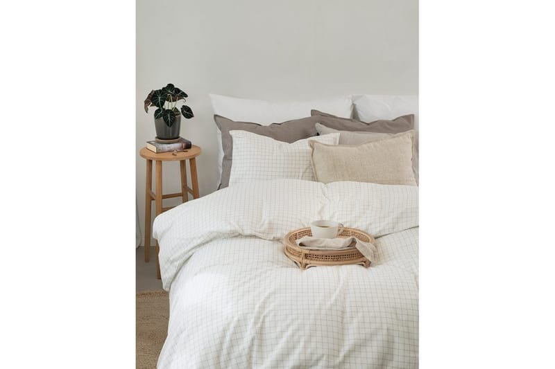 Dynebetræk Enkeltseng 2-delt Birger Flannel - Offwhite - Tekstiler - Sengetøj - Sengesæt & dynesæt