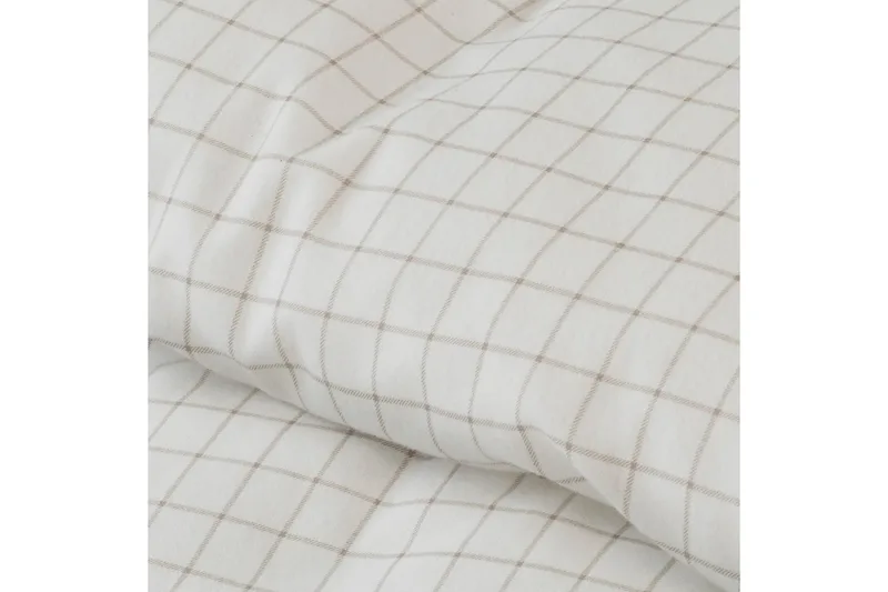 Dynebetræk Enkeltseng 2-delt Birger Flannel - Offwhite - Tekstiler - Sengetøj - Dyne