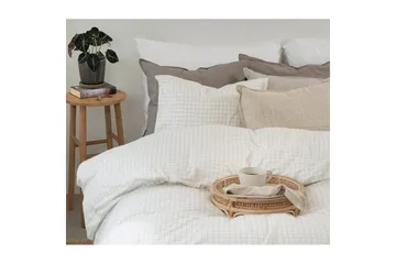 Dynebetræk Enkeltseng 2-delt Birger Flannel - Offwhite - Tekstiler - Sengetøj - Sengesæt & dynesæt
