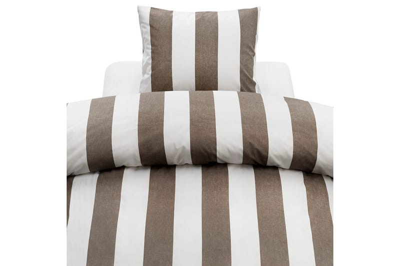 Dynebetræk Enkeltseng 2-delt Block stripe, Brun