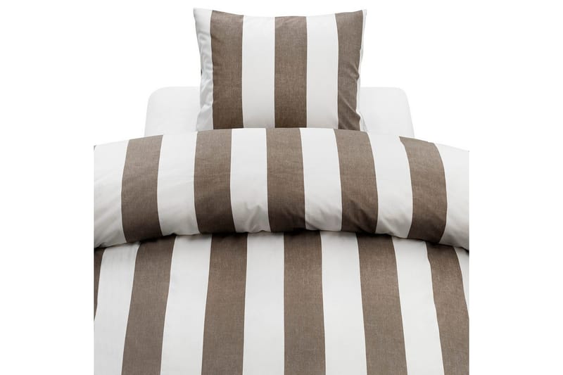 Dynebetræk Enkeltseng 2-delt Block stripe, Brun