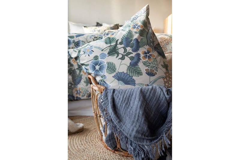 Dynebetræk Enkeltseng 2-delt Blombacken - Blå - Tekstiler - Sengetøj - Sengesæt & dynesæt