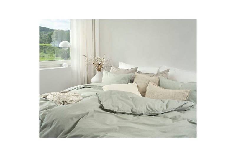 Dynebetræk Enkeltseng 2-delt Chambray Grøn - Tekstiler - Sengetøj - Sengesæt & dynesæt