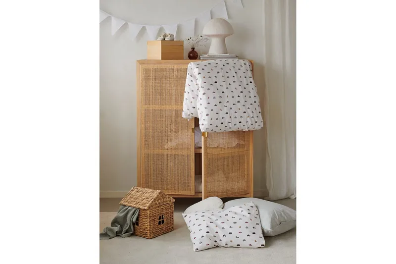 Dynebetræk til tremmeseng 2-Del John Beige - Tekstiler - Sengetøj - Sengesæt & dynesæt