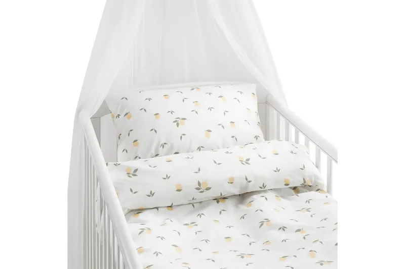 Dynebetræk til tremmeseng 2-Dele Citroner Gul, undefined